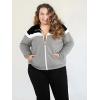 image:imageUOUA Plus Size Womens 2 Piece Sweatsuits Outfits Zip Up Jackets amp Sweatpants Casual Loungewear Tracksuit SetsBlackgrey