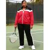 image:imageUOUA Plus Size Womens 2 Piece Sweatsuits Outfits Zip Up Jackets amp Sweatpants Casual Loungewear Tracksuit SetsBlackred