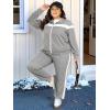 image:imageUOUA Plus Size Womens 2 Piece Sweatsuits Outfits Zip Up Jackets amp Sweatpants Casual Loungewear Tracksuit SetsGrey