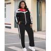 image:imageUOUA Womens Plus Size Jogging Suit 2 Piece Sweatsuit Long Sleeves Jacket amp Pants Two Piece Track Set OutfitRetro Black