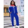 image:imageUOUA Womens Plus Size Jogging Suit 2 Piece Sweatsuit Long Sleeves Jacket amp Pants Two Piece Track Set OutfitRetro Blue
