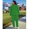 image:imageUOUA Womens Plus Size Jogging Suit 2 Piece Sweatsuit Long Sleeves Jacket amp Pants Two Piece Track Set OutfitRetro Green
