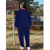 image:imageUOUA Womens Plus Size Jogging Suit 2 Piece Sweatsuit Long Sleeves Jacket amp Pants Two Piece Track Set OutfitRetro Navy