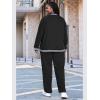 image:imageUOUA Womens Plus Size Jogging Suit 2 Piece Sweatsuit Long Sleeves Jacket amp Pants Two Piece Track Set OutfitStripe Black
