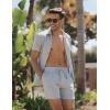 image:imageUOUA 2 Piece Short Sets for Men Summer Beach Outfits Stripe Texture Button Down Shirts amp Shorts Casual Vacation SetMottlegrey