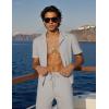image:imageUOUA 2 Piece Short Sets for Men Summer Beach Outfits Stripe Texture Button Down Shirts amp Shorts Casual Vacation SetMottlegrey