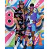 image:imageUOUA 80s Outfit for Men 90s Color Block Costumes 2 Piece Retro Short Sleeve Jacket amp Shorts Set for PartyBlackprint