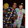 image:imageUOUA 80s Outfit for Men 90s Color Block Costumes 2 Piece Retro Short Sleeve Jacket amp Shorts Set for PartyBlackprint