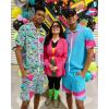 image:imageUOUA 80s Outfit for Men 90s Color Block Costumes 2 Piece Retro Short Sleeve Jacket amp Shorts Set for PartyBlue