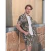 image:imageUOUA 80s Outfit for Men 90s Color Block Costumes 2 Piece Retro Short Sleeve Jacket amp Shorts Set for PartyBrown Leaves