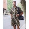 image:imageUOUA 80s Outfit for Men 90s Color Block Costumes 2 Piece Retro Short Sleeve Jacket amp Shorts Set for PartyBrown Leaves