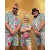 image:imageUOUA 80s Outfit for Men 90s Color Block Costumes 2 Piece Retro Short Sleeve Jacket amp Shorts Set for PartyGreenishprint