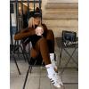 image:imageUOUA Womens Workout Set Two Piece Outfits Bodycon Long Sleeve Zipper Jacket amp Leggings for Gym TracksuitBrown