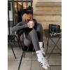 image:imageUOUA Womens Workout Set Two Piece Outfits Bodycon Long Sleeve Zipper Jacket amp Leggings for Gym TracksuitDarkgrey