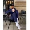 image:imageUOUA Womens Workout Set Two Piece Outfits Bodycon Long Sleeve Zipper Jacket amp Leggings for Gym TracksuitNavy