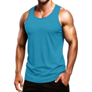 image:imageBoladeci Mens Tank Top Workout Athletic Quick Dry Lightweight Summer Beach Gym UPF 50 Sun Protection Sleeveless ShirtsTeal