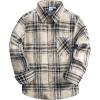 image:imageVATPAVE Boys Flannel Button Down Shirt Casual Long Sleeve Plaid Shirts 614 YearsBeige Brown