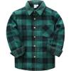 image:imageVATPAVE Boys Flannel Button Down Shirt Casual Long Sleeve Plaid Shirts 614 YearsBlack Green