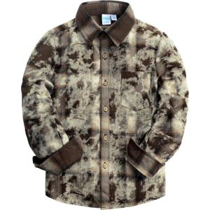 image:imageVATPAVE Boys Flannel Button Down Shirt Casual Long Sleeve Plaid Shirts 614 YearsCoffee