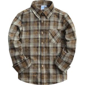 image:imageVATPAVE Boys Flannel Button Down Shirt Casual Long Sleeve Plaid Shirts 614 YearsKhaki