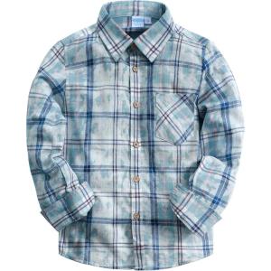 image:imageVATPAVE Boys Flannel Button Down Shirt Casual Long Sleeve Plaid Shirts 614 YearsLight Blue
