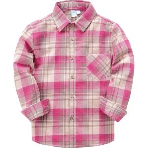 image:imageVATPAVE Boys Flannel Button Down Shirt Casual Long Sleeve Plaid Shirts 614 YearsPink
