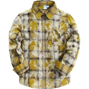 image:imageVATPAVE Boys Flannel Button Down Shirt Casual Long Sleeve Plaid Shirts 614 YearsYellow