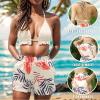 image:imageUOUA 3 Piece Swimsuits for Women Hawaiian Outfits Floral Tropical Bikini amp Short Sets Summer Beach Sexy Cover Ups Luau PartyColorful Leopard