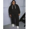 image:imageUOUA Plus Size Womens 2 Piece Sweatsuits Outfits Zip Up Jackets amp Wide Leg Sweatpants Casual Loungewear Tracksuit SetsBlack