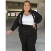 image:imageUOUA Plus Size Womens 2 Piece Sweatsuits Outfits Zip Up Jackets amp Wide Leg Sweatpants Casual Loungewear Tracksuit SetsBlack