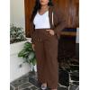 image:imageUOUA Plus Size Womens 2 Piece Sweatsuits Outfits Zip Up Jackets amp Wide Leg Sweatpants Casual Loungewear Tracksuit SetsBrown