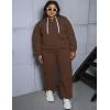 image:imageUOUA Plus Size Womens 2 Piece Sweatsuits Outfits Zip Up Jackets amp Wide Leg Sweatpants Casual Loungewear Tracksuit SetsBrown