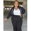 image:imageUOUA Plus Size Womens 2 Piece Sweatsuits Outfits Zip Up Jackets amp Wide Leg Sweatpants Casual Loungewear Tracksuit SetsDark Grey