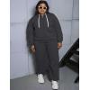 image:imageUOUA Plus Size Womens 2 Piece Sweatsuits Outfits Zip Up Jackets amp Wide Leg Sweatpants Casual Loungewear Tracksuit SetsDark Grey