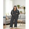image:imageUOUA Plus Size Womens 2 Piece Sweatsuits Outfits Zip Up Jackets amp Wide Leg Sweatpants Casual Loungewear Tracksuit SetsDark Grey