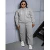 image:imageUOUA Plus Size Womens 2 Piece Sweatsuits Outfits Zip Up Jackets amp Wide Leg Sweatpants Casual Loungewear Tracksuit SetsMottle Grey
