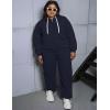 image:imageUOUA Plus Size Womens 2 Piece Sweatsuits Outfits Zip Up Jackets amp Wide Leg Sweatpants Casual Loungewear Tracksuit SetsNavy Blue