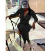 image:imageUOUA Two Piece Outfits Women Tracksuit Sets Long Sleeve Zip Up Jacket amp Leggings for Gym Workout SetBlack