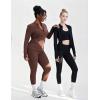 image:imageUOUA Two Piece Outfits Women Tracksuit Sets Long Sleeve Zip Up Jacket amp Leggings for Gym Workout SetBlack