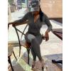 image:imageUOUA Two Piece Outfits Women Tracksuit Sets Long Sleeve Zip Up Jacket amp Leggings for Gym Workout SetDarkgrey