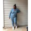 image:imageUOUA Two Piece Outfits Women Tracksuit Sets Long Sleeve Zip Up Jacket amp Leggings for Gym Workout SetGreyblue