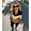 image:imageUOUA Womens 2 Piece Set Tracksuit Long Sleeve Zip Jacket amp Jogger Pants Workout Lounge Casual Outfit SweatsuitsKhaki