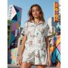 image:imageUOUA Womens 80s Color Block Outfits 2 Piece Tracksuit 90s Party Costume Summer Zip Up Windbreaker amp Short SetsBeige Branches