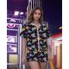 image:imageUOUA Womens 80s Color Block Outfits 2 Piece Tracksuit 90s Party Costume Summer Zip Up Windbreaker amp Short SetsBlackprint
