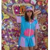 image:imageUOUA Womens 80s Color Block Outfits 2 Piece Tracksuit 90s Party Costume Summer Zip Up Windbreaker amp Short SetsBlue