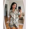 image:imageUOUA Womens 80s Color Block Outfits 2 Piece Tracksuit 90s Party Costume Summer Zip Up Windbreaker amp Short SetsBrown Leaves