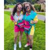 image:imageUOUA Womens 80s Color Block Outfits 2 Piece Tracksuit 90s Party Costume Summer Zip Up Windbreaker amp Short SetsPurplishblue