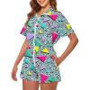 image:imageUOUA 80s Outfit Women 90s Jumpsuit Costume OnePiece Workout Track Suit Party Retro ClothingGreenish Print