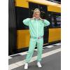 image:imageUOUA 80s Pants Women 90s Neon Workout Joggers Casual Reversible Sweatpants with PocketsGreenish Print