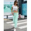 image:imageUOUA 80s Pants Women 90s Neon Workout Joggers Casual Reversible Sweatpants with PocketsGreenish Print